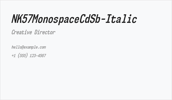 NK57MonospaceCdSb-Italic Business Card
