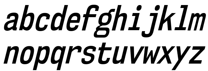 NK57MonospaceCdSb-Italic Font LOWERCASE