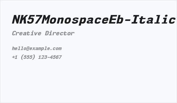 NK57MonospaceEb-Italic Business Card