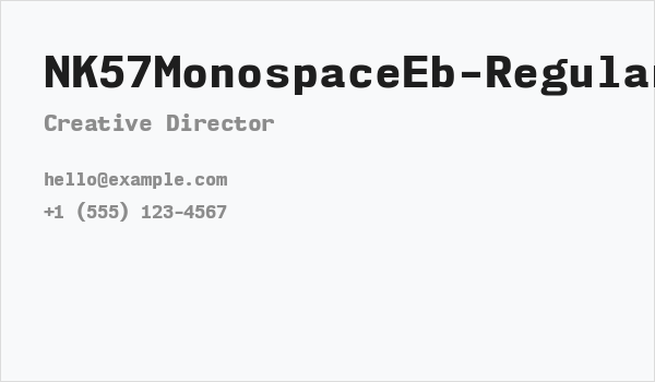 NK57MonospaceEb-Regular Business Card