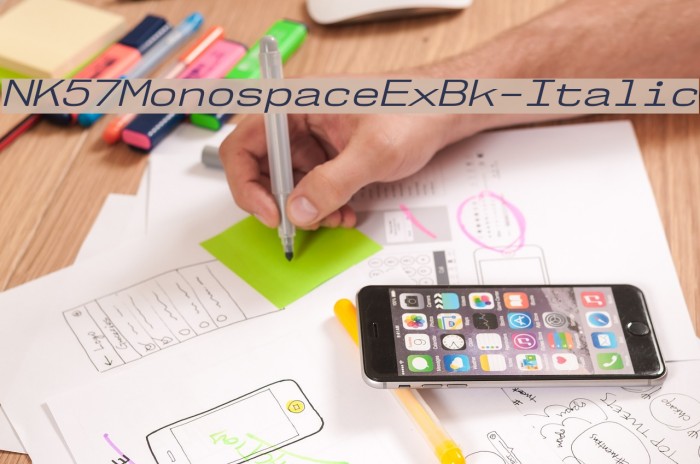 NK57MonospaceExBk-Italic Schriftart examples
