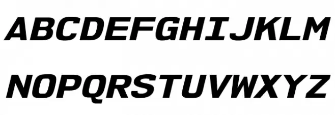 NK57MonospaceExEb-Italic Шрифта ВЕРХНИЙ