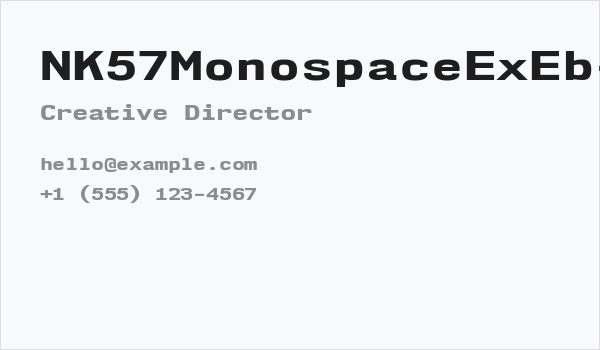 NK57MonospaceExEb-Regular Business Card