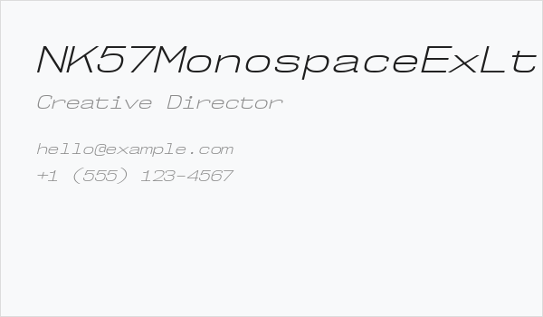 NK57MonospaceExLt-Italic Business Card