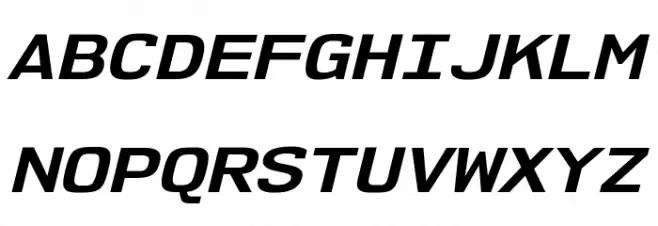 NK57MonospaceExRg-BoldItalic Font UPPERCASE