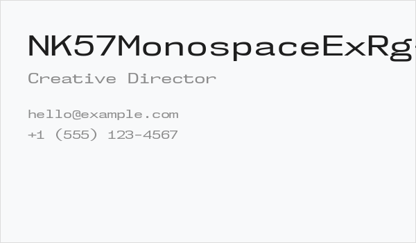 NK57MonospaceExRg-Regular Business Card