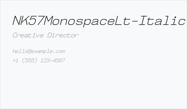 NK57MonospaceLt-Italic Business Card
