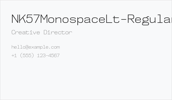 NK57MonospaceLt-Regular Business Card