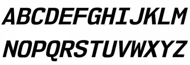 NK57MonospaceRg-BoldItalic Schriftart Groß