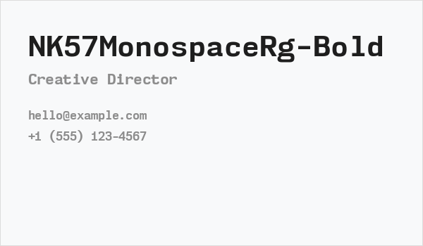 NK57MonospaceRg-Bold Business Card