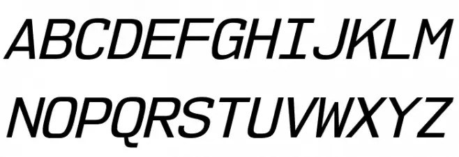 NK57MonospaceRg-Italic Schriftart Groß