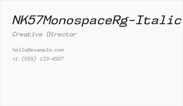 NK57MonospaceRg-Italic Business Card