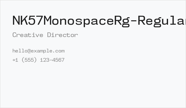 NK57MonospaceRg-Regular Business Card