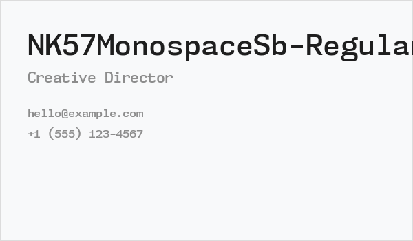 NK57MonospaceSb-Regular Business Card