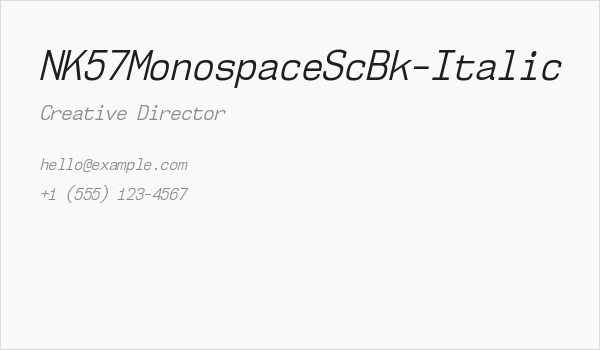 NK57MonospaceScBk-Italic Business Card