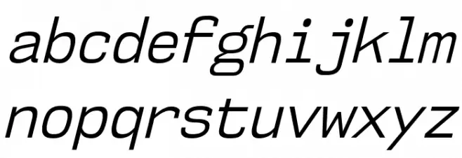 NK57MonospaceScBk-Italic Caratteri MINUSCOLO