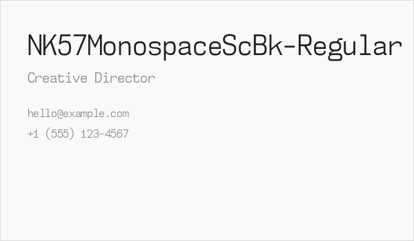 NK57MonospaceScBk-Regular Business Card