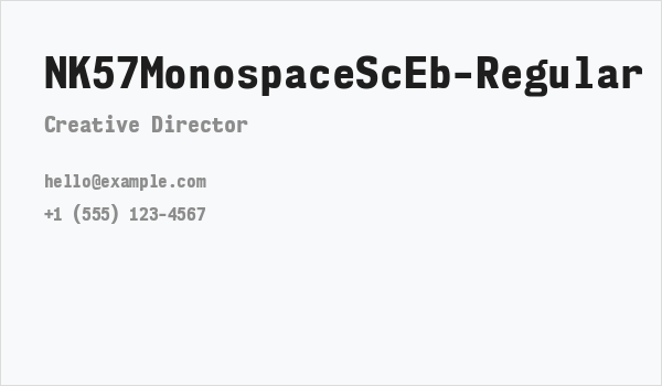 NK57MonospaceScEb-Regular Business Card
