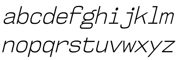 NK57MonospaceScLt-Italic Font LOWERCASE