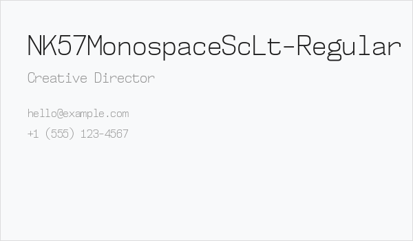 NK57MonospaceScLt-Regular Business Card
