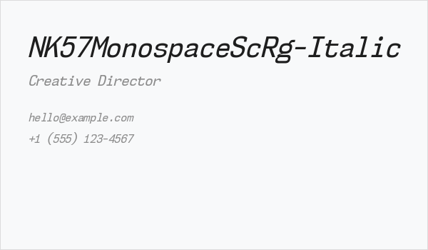 NK57MonospaceScRg-Italic Business Card