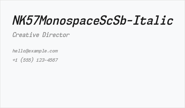 NK57MonospaceScSb-Italic Business Card
