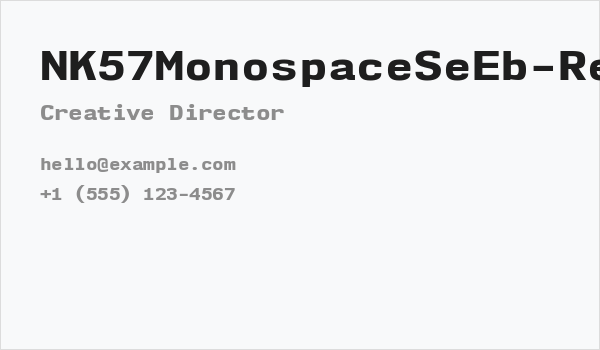 NK57MonospaceSeEb-Regular Business Card