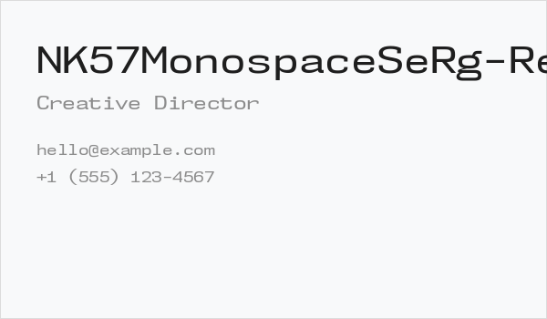 NK57MonospaceSeRg-Regular Business Card