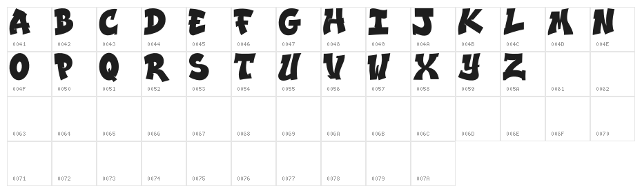 NMFBurner-Regular Character Map