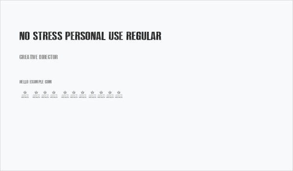 NO STRESS PERSONAL USE Regular Business Card