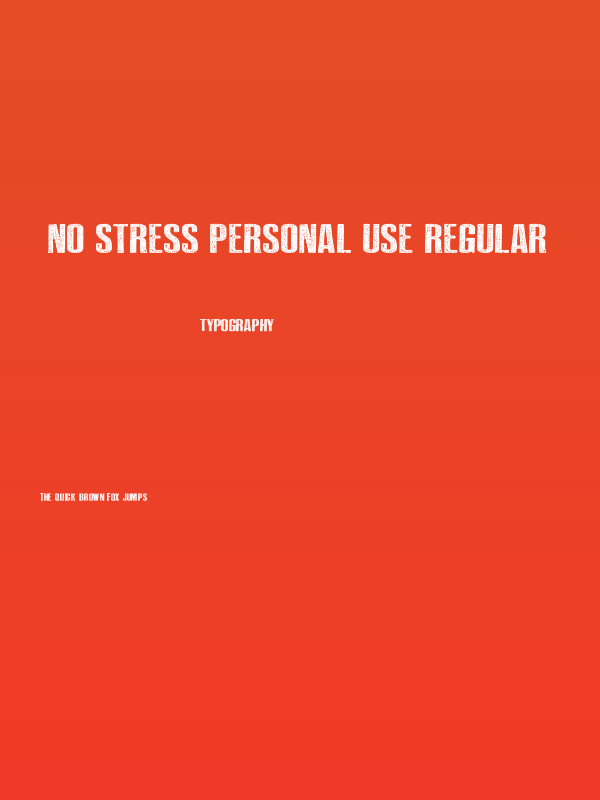 NO STRESS PERSONAL USE Regular Poster