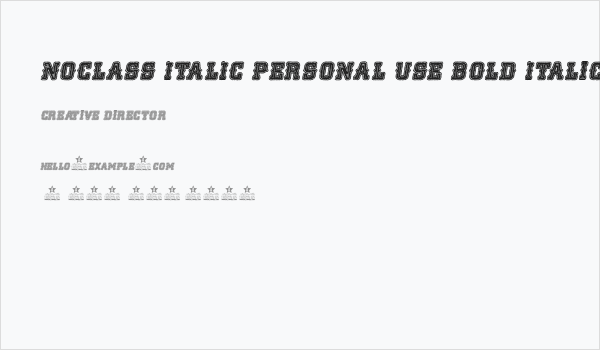 NOCLASS ITALIC PERSONAL USE Bold Italic Business Card