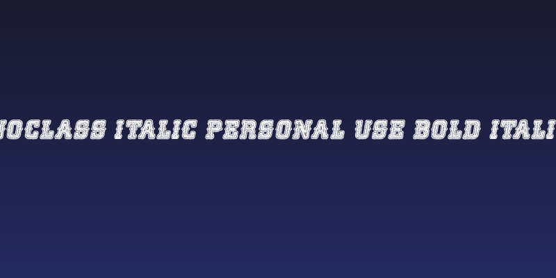 NOCLASS ITALIC PERSONAL USE Bold Italic Social Header