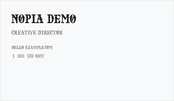 NOPIA DEMO Business Card