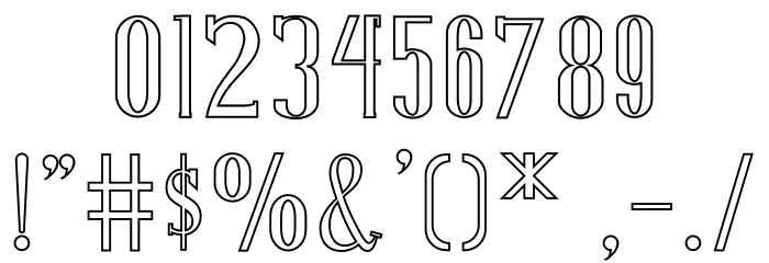 NORTH MOUNT Outline Font OTHER CHARS