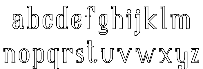 NORTH MOUNT Outline Font LOWERCASE