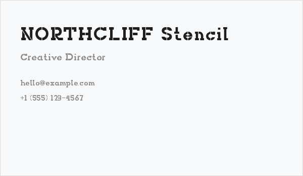 NORTHCLIFF Stencil Business Card