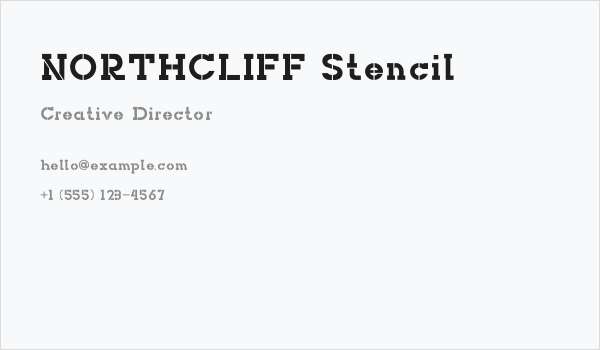 NORTHCLIFF Stencil Business Card