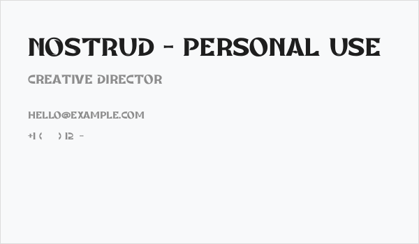 NOSTRUD - Personal Use Business Card