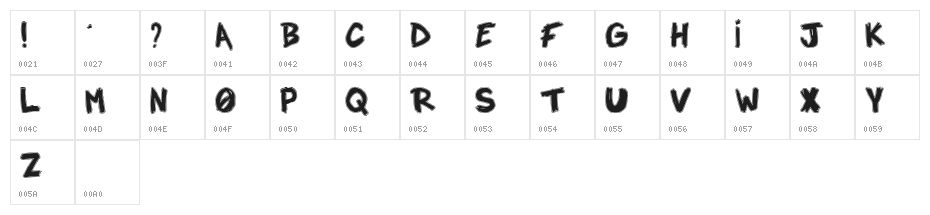 NOT A DROPE LIGHT Character Map