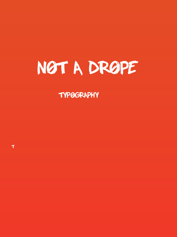 NOT A DROPE Poster