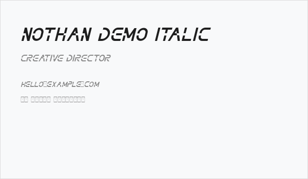NOTHAN DEMO Italic Business Card
