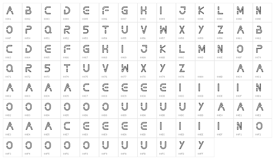 NOTHAN DEMO Outline Character Map