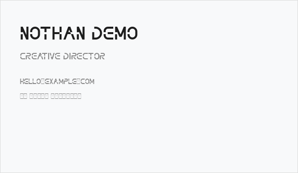 NOTHAN DEMO Business Card