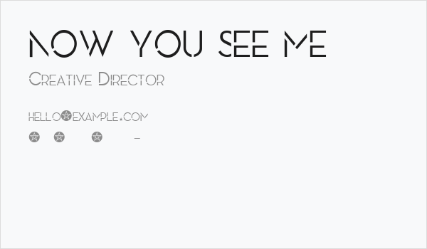 NOW YOU SEE ME Business Card