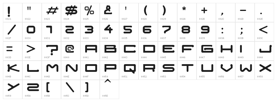 NOZSTUDIO Character Map