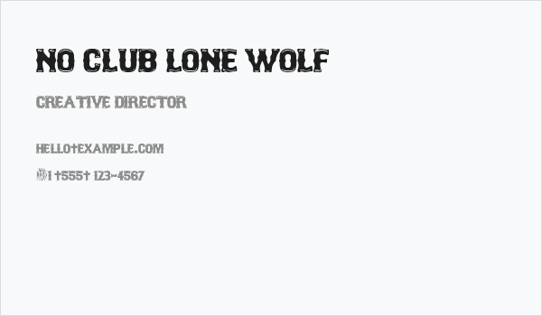 No Club Lone Wolf Business Card