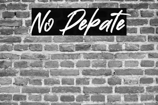 No Debate Font examples