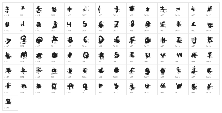 No Graffiti  Medium Character Map