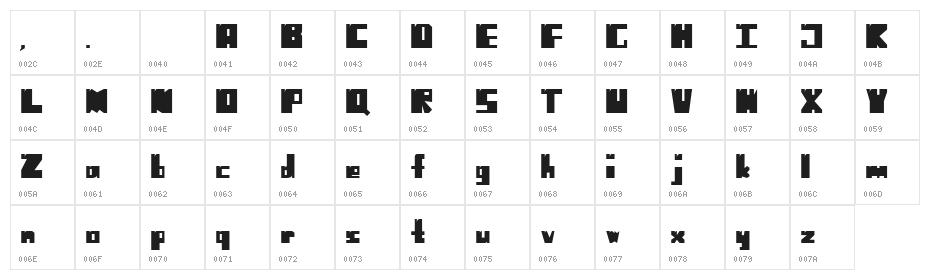 No Harmony Left Side Cut Character Map
